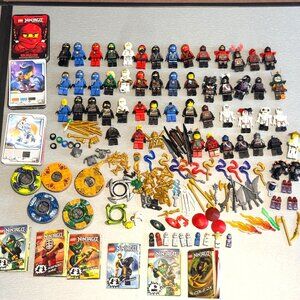 Lego Ninjago Minifigures Collectible Lot Spinners Trading Cards Weapons